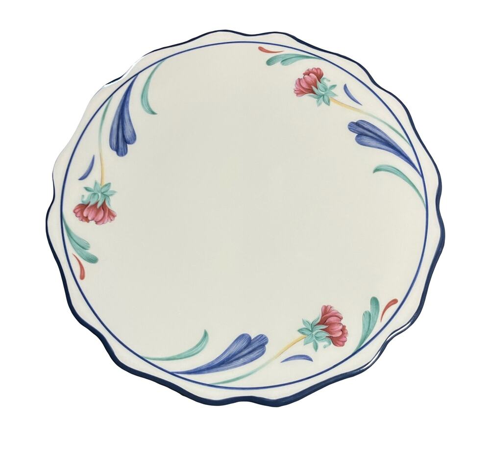 Lenox Poppies on Blue Cheese Trivet 7.5" Scalloped Discontinued EUC USA VTG